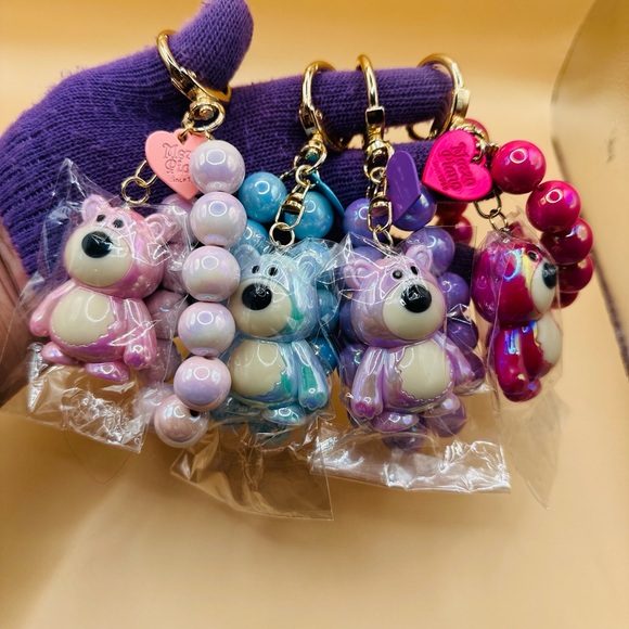 🥰Purple Bear Keychain with Beaded Bracelet - Picture 11 of 12